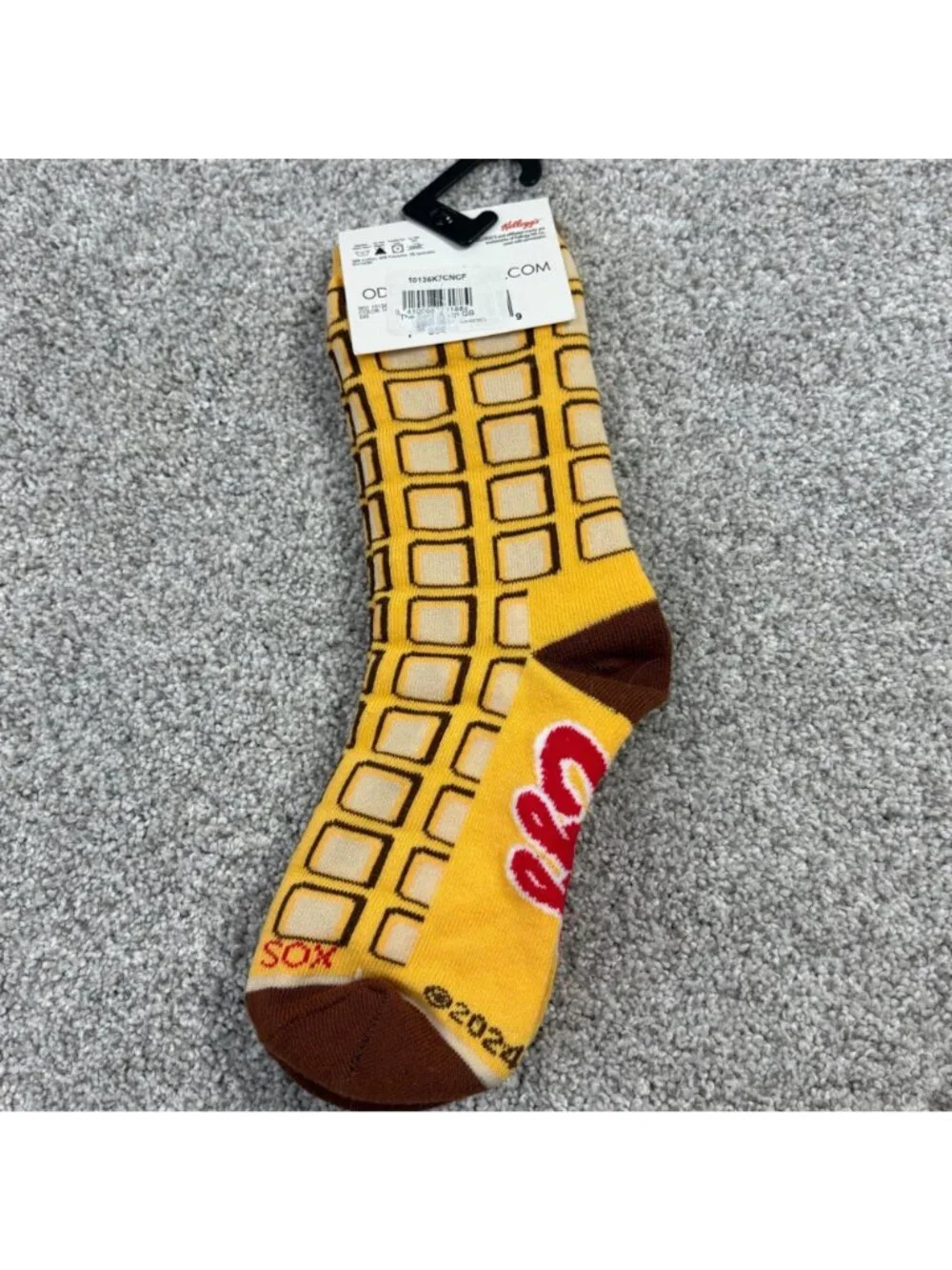 Eggo X Cool Socks Kids Odd Sox Waffle Pattern Crew Socks Ages 7-10